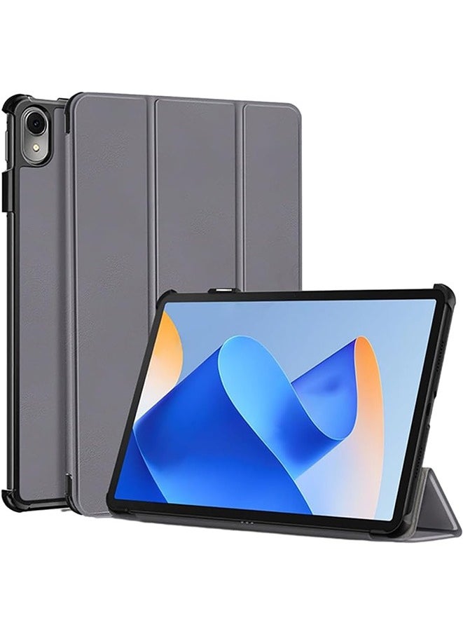 Flip Leather Case For Huawei MatePad 11 2023 DBR-W00 DBR-W10 Ultra-Thin Shockproof Fold Stand Function Tablet Cover with Auto-Sleep/Wake (Gray)