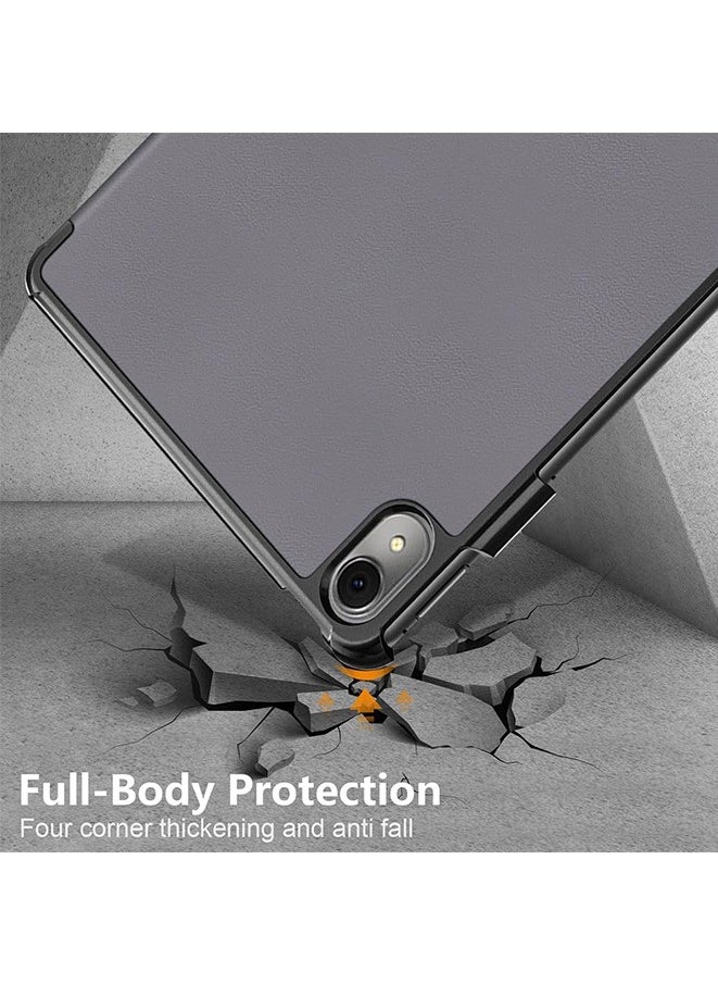 Flip Leather Case For Huawei MatePad 11 2023 DBR-W00 DBR-W10 Ultra-Thin Shockproof Fold Stand Function Tablet Cover with Auto-Sleep/Wake (Gray)