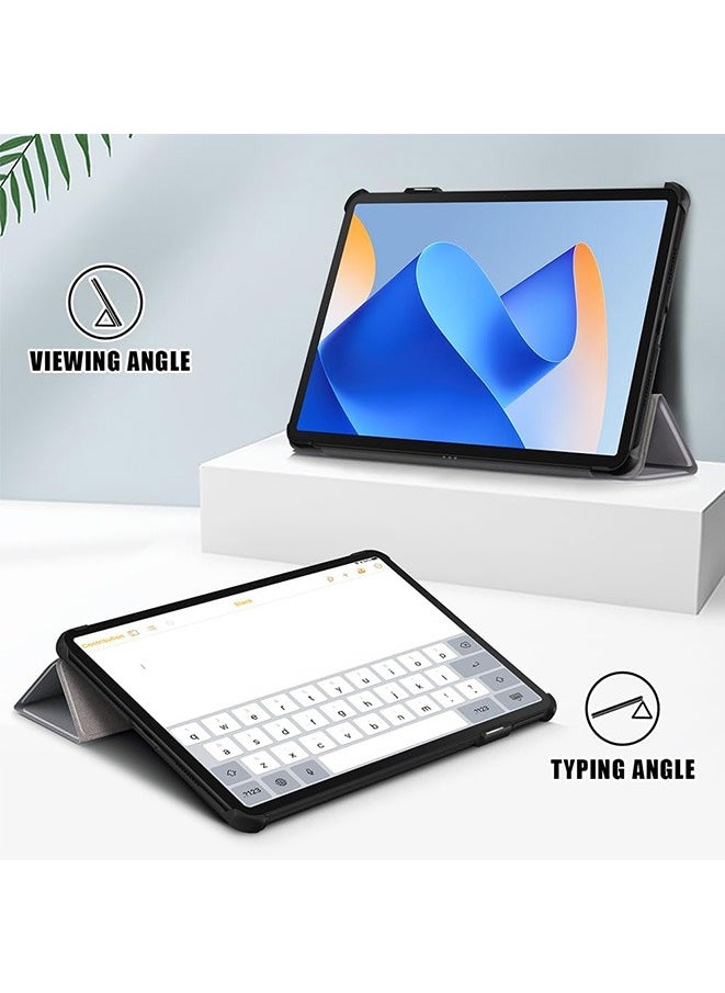 Flip Leather Case For Huawei MatePad 11 2023 DBR-W00 DBR-W10 Ultra-Thin Shockproof Fold Stand Function Tablet Cover with Auto-Sleep/Wake (Gray)