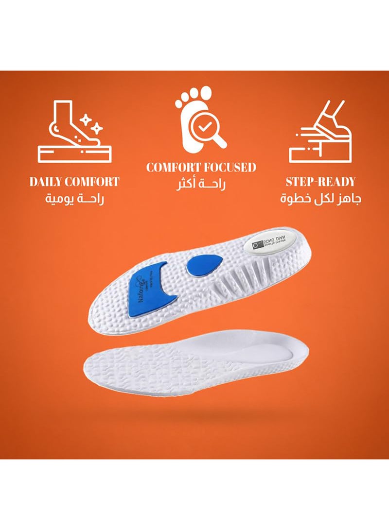 Tishta Orthopedic Shoe Insole for Men - Cushioned Support - Cut-to-Size (41-46) - (White) - (1 Pair) (High-Density Foam) - Image 3
