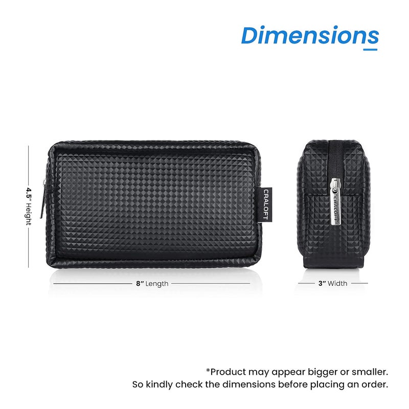 CRALOFT Store Laptop Charger Pouch/Travel Organizer Pouch for Cables/Hard Disk/Charger (PVC Sponge Leather-Black-Pack of 2) - Image 2