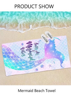 DUNISO Beach Towel Oversized Microfiber Mermaid Beach Towels for Travel Quick Dry Towel for Swimmers Sand Proof Beach Towels for Women Men Girls Cool Pool Towels Beach Accessories Super Absorbent Towel 75*15  - Image 4