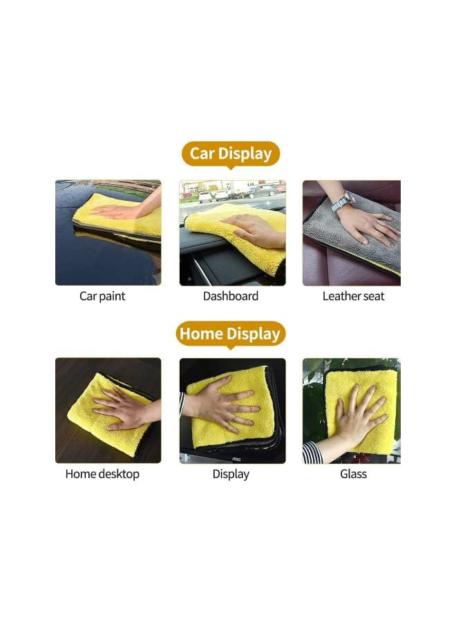 Zaboon Packs Car Cleaning Washing And Drying Towel Microfiber Soft And Absorbent Cloth For Car Window Screen Kitchen And Furniture 40×30Cm - Image 3