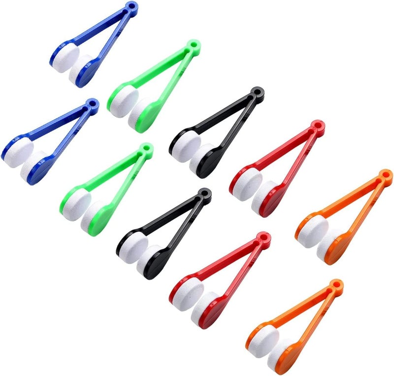 JDYYICZ 10 pcs Mini Sun Glasses Eyeglass Microfiber Spectacles Cleaner Brush Cleaning Tool,Random Color - Image 1