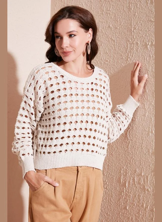 Lela Lela Openwork Knit Sweater Women's SWEATER 6071533