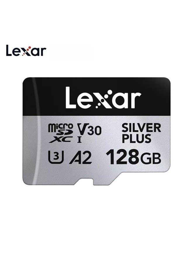 Lexar Industrial Store LEXAR SILVER PLUS Memory Card 128GB Delivers high-speed performance with read speeds up to 205MB/s and write speeds up to 150MB/s Ideal for DJI drones, action cameras, tablets, dashcams, and more - Image 1