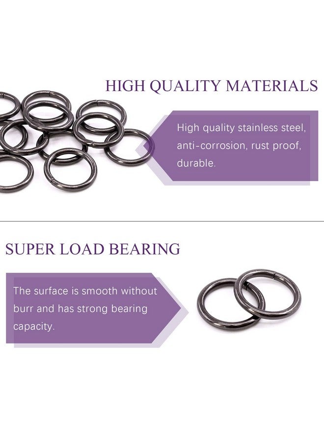 Swpeet 60Pcs Heavy Duty 3/4 Inch - 20Mm Gun-Black Multi-Purpose Metal O Ring Metal Rings For Hardware Bags Ring Hand Diy Accessories Keychains Belts And Dog Leas (Gun-Black, 3/4 Inch)  - Image 3
