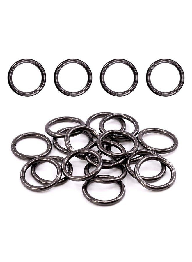 Swpeet 60Pcs Heavy Duty 3/4 Inch - 20Mm Gun-Black Multi-Purpose Metal O Ring Metal Rings For Hardware Bags Ring Hand Diy Accessories Keychains Belts And Dog Leas (Gun-Black, 3/4 Inch)  - Image 1