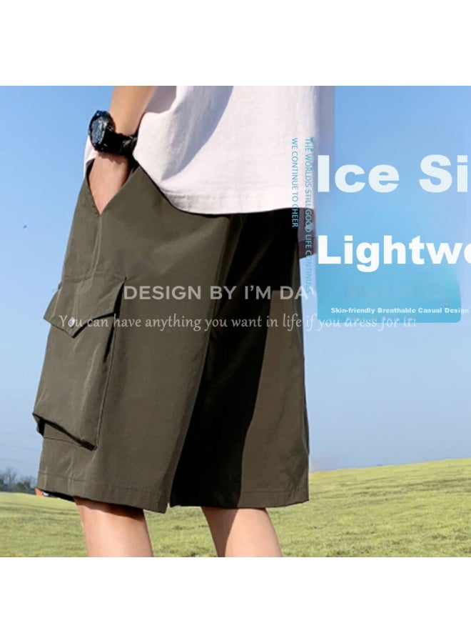I'm David Men's Plus Size Work Shorts Ice Silk Water Repellent Quick Dry Outdoor Shorts Men Summer Black 3XL - Image 3