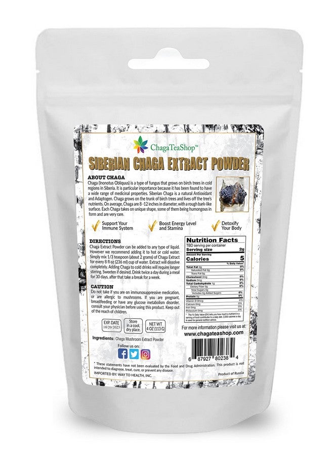 ChagaTeaShop Siberian Chaga Mushroom Extract Powder 4 Oz. (113g.) - Image 2