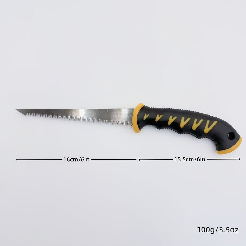 6 Inches Jab Saw Drywall Cutter High Carbon Steel Blade For Precise Cutting Suitable For Drywall Plasterboard Slate Wood Wallboard Saw With Soft Grip Non Slip Handle Keyhole Hand Tool For Decoration - Image 3
