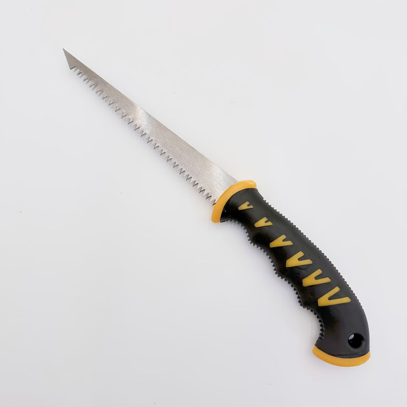 6 Inches Jab Saw Drywall Cutter High Carbon Steel Blade For Precise Cutting Suitable For Drywall Plasterboard Slate Wood Wallboard Saw With Soft Grip Non Slip Handle Keyhole Hand Tool For Decoration - Image 1