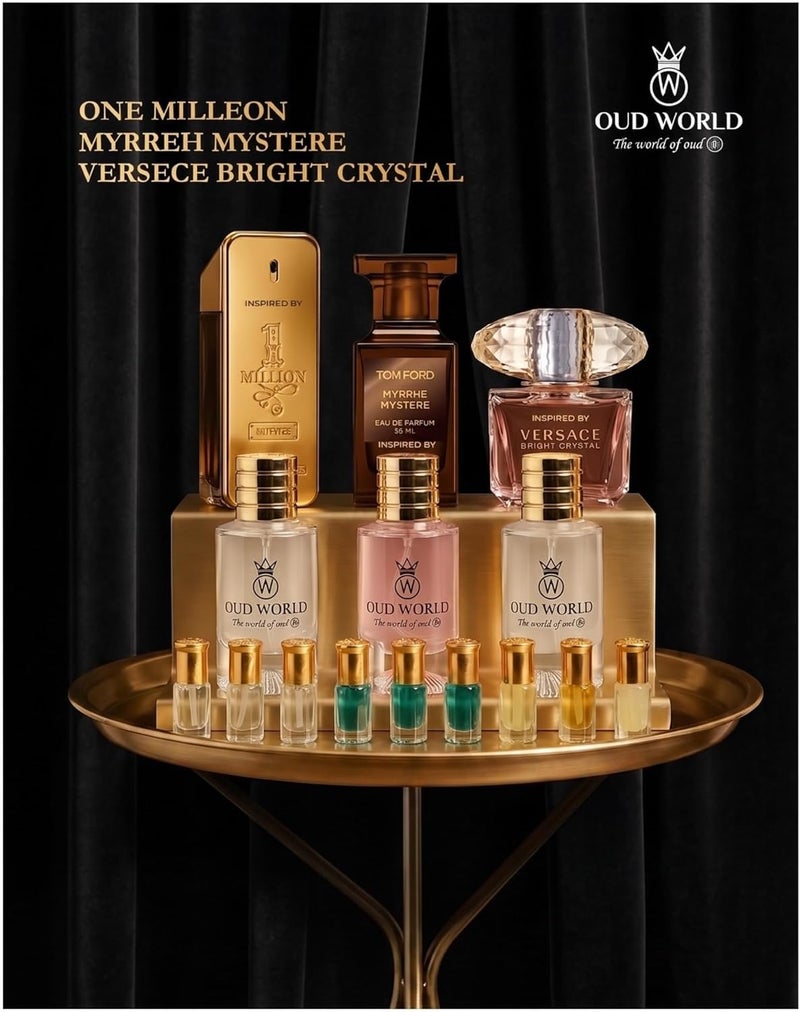 Oud World مجموعة عود وورلد - 10 عبوات كومبو - يارا، خمرة ووان مليون - ثلاثي عطور فاخرة بنغمات حلوة، حارة وفانيليا - هدية عطرية مميزة للرجال والنساء - Image 2