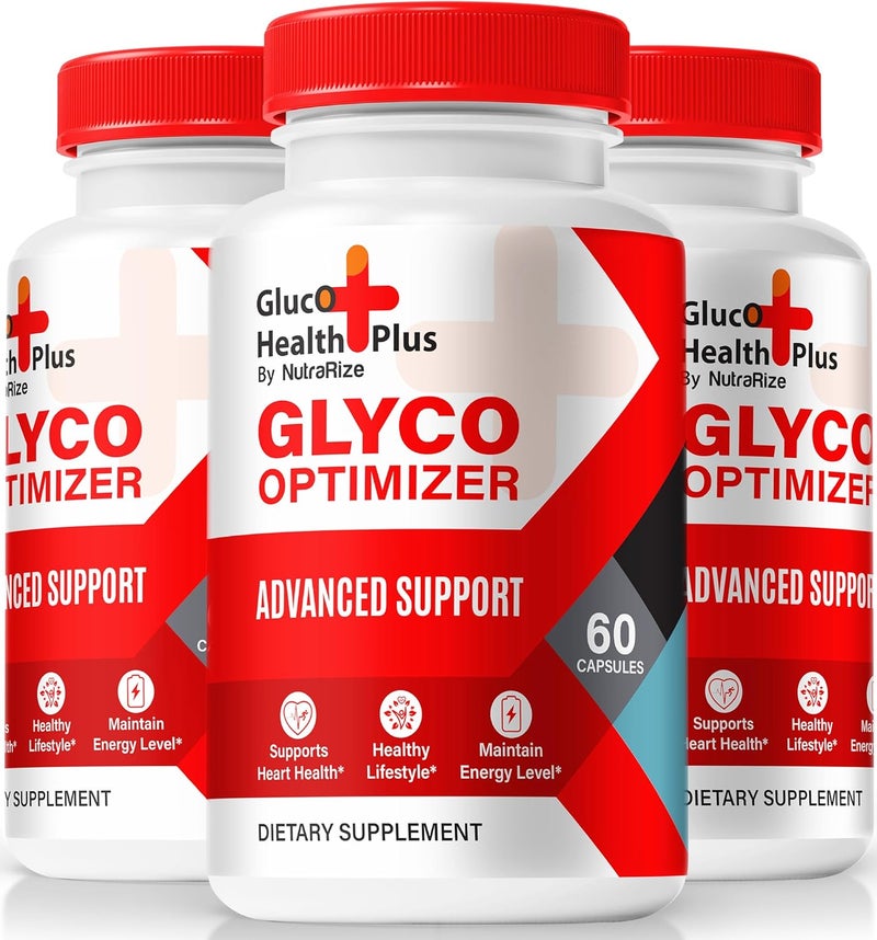 NutraRize 3 Pack Gluco Health Plus Official Gluco Health  Glyco Optimizer Formula Premium Blend to Support Healthy levels  Overall Wellbeing AllNatural GlucoHealth Plus Pastillas Review 180 Capsules - Image 1