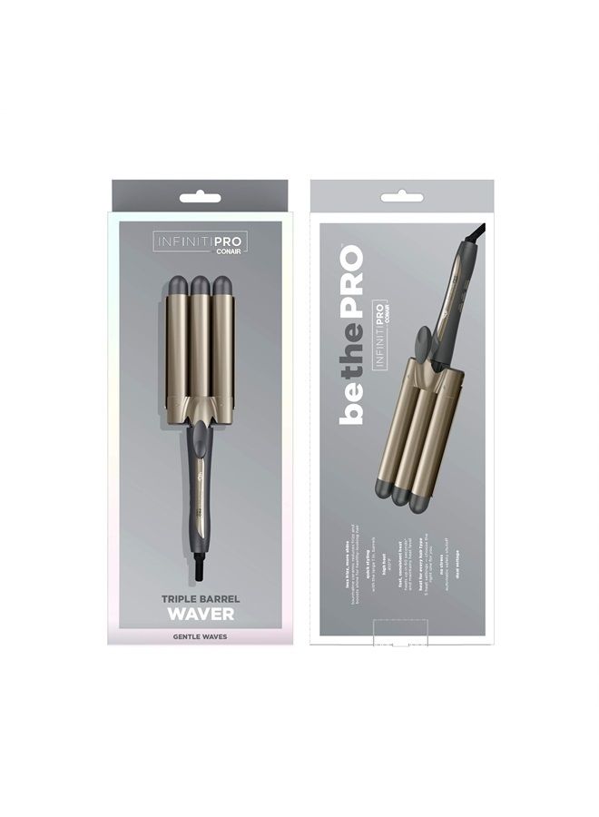 CONAIR INFINITIPRO من CONAIR مكواة تجعيد ثلاثية الأسطوانات، مموج الشعر، لإنشاء Waves شاطئية، Waves طويلة الأمد للاستخدام على الشعر المتوسط إلى الطويل - Image 5