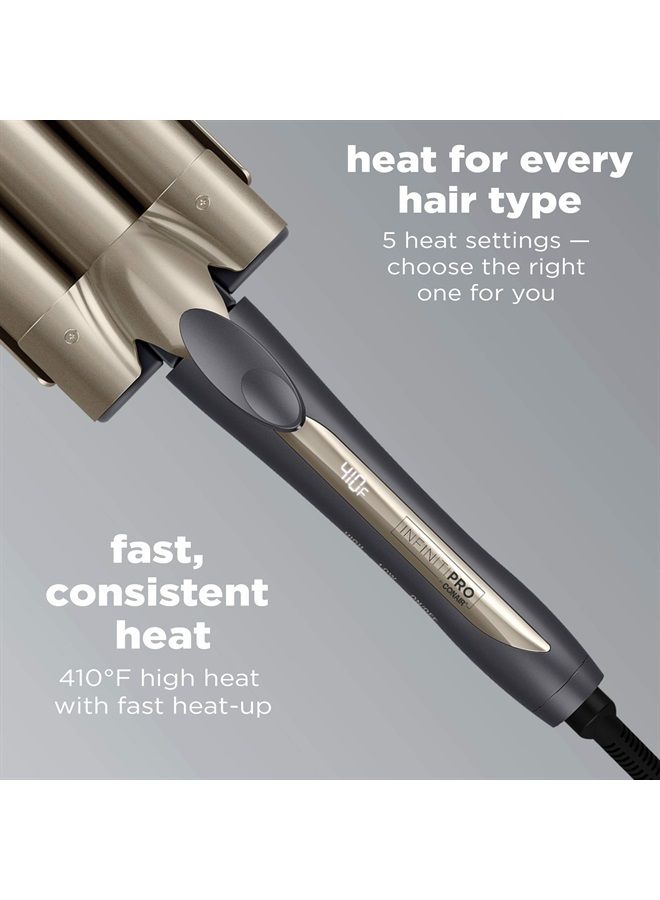 CONAIR INFINITIPRO من CONAIR مكواة تجعيد ثلاثية الأسطوانات، مموج الشعر، لإنشاء Waves شاطئية، Waves طويلة الأمد للاستخدام على الشعر المتوسط إلى الطويل - Image 2