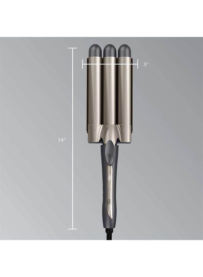 CONAIR INFINITIPRO من CONAIR مكواة تجعيد ثلاثية الأسطوانات، مموج الشعر، لإنشاء Waves شاطئية، Waves طويلة الأمد للاستخدام على الشعر المتوسط إلى الطويل - Image 4