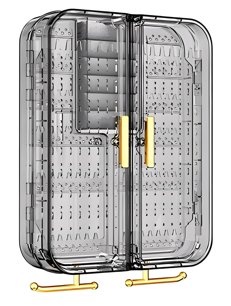Sooyee Hanging Earrings Organizer HolderCan Accommodate Rings Necklaces EarringsPlastic Wall Earring Hanger Display for Women GirlsClearNoDrill - Image 2