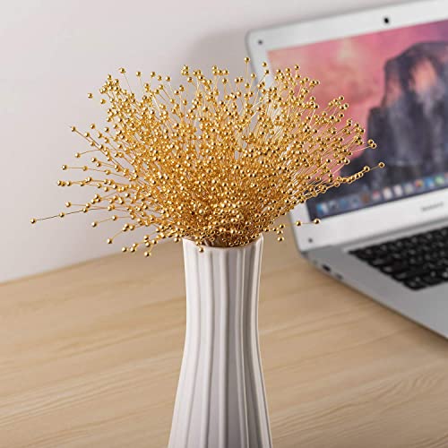 JUXINGDAZYF 100pcs Beaded Stick Bride Wedding Pearl Bouquet Party Decoration (Gold) - Image 5