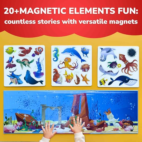 QUOKKA Travel Magnetic Puzzles for Toddlers 13 20Pcs Sea Game with Playbook Fun Travel Game Toy for Kids Ages 35 Strong Magnets for Car Activities Fun Toddler Puzzle Ages 24 - Image 5