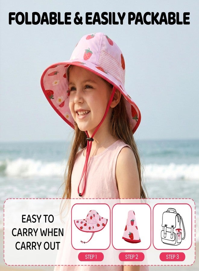 قبعة شاطئ للأطفال من ماركة MA COWCF Baby Sun مزودة بغطاء للرقبة لحماية من أشعة الشمس، مناسبة للأطفال الصغار من عمر 0-6 سنوات، لون وردي، عامل حماية من الشمس 50+. - Image 5