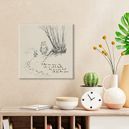 Dolimifa Classic Winnie the Pooh Wall Art Decor If There Ever Comes a Day Quote Canvas Painting Pictures Framed Print Sign Artwork Ready to Hang for Home Nursery 8x8 Inch - Image 3