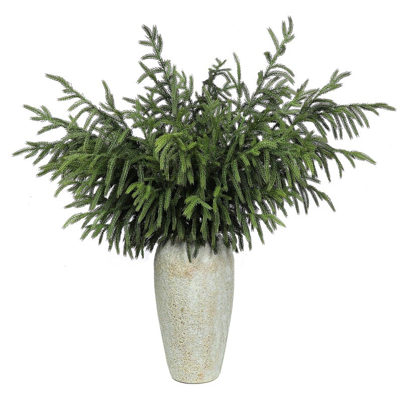 YXZZWL 8 Pcs Christmas Norfolk Pine Branches 36 Inch Real Touch Artificial Norfolk Pine Branch Faux Cedar Pine Stem Fake Greenery Picks for Vase DIY Garland Wreath Home Garden Decoration