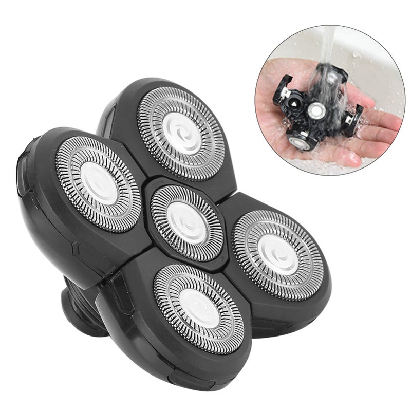 Electric Beard Shaver 5 Blade Rotating Head Waterproof Accessory Replacement - Image 2