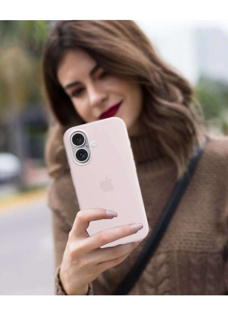 Wtech Apple iPhone 16 Plus 2024 Premium Soft Liquid Silicone Case Cover - Light Pink - Image 5