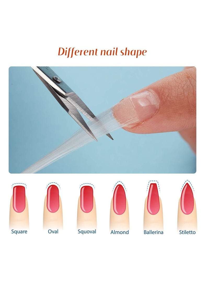 سيوسي Fiber Nail Kit, Fiberglass Nail Extension Set, Quick Shaping Manicure Tools, Nails Building Materials for Fake Tips, Acrylic Gel Nails, Salon Use, DIY Art, Professional Nail Technician Kit (100 Pcs) - Image 2
