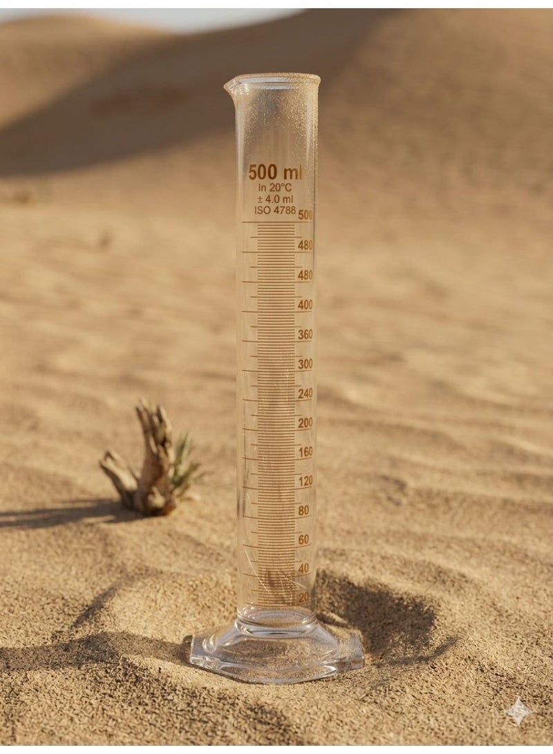 Protect Measuring Cylinder 500ml | Borosilicate Glass Graduated Cylinder with Base | Accurate Lab Measuring Cylinder for Laboratory, School & Scientific Use | 500 ml Capacity - Image 5
