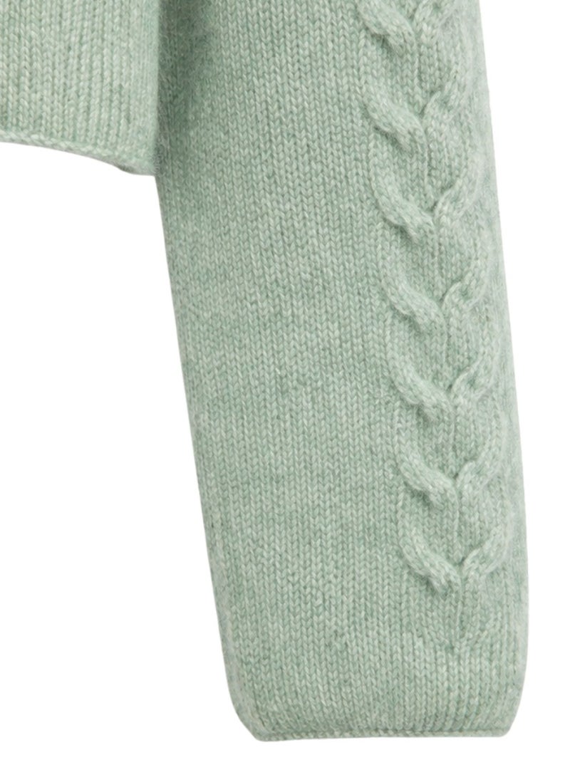 MIXRAY Argyle Pattern Ribbed Half Turtleneck Sweater - Image 3
