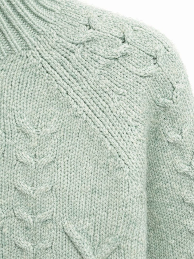 MIXRAY Argyle Pattern Ribbed Half Turtleneck Sweater - Image 2