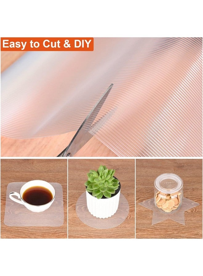 Ash & Roh Anti-Slip Solid Place Mat Waterproof EVA Liners for Kitchen Cabinets, Drawers, Tables - Food Grade, Textured, Washable, Multipurpose Shelf Mats (TRANSPRENT, 45 x 100) - Image 2