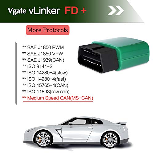Vgate vLinker FD+ OBD2 Bluetooth Scan Tool, Diagnostic Code Reader for iOS, Android, and Windows - Made for FORScan - Image 5