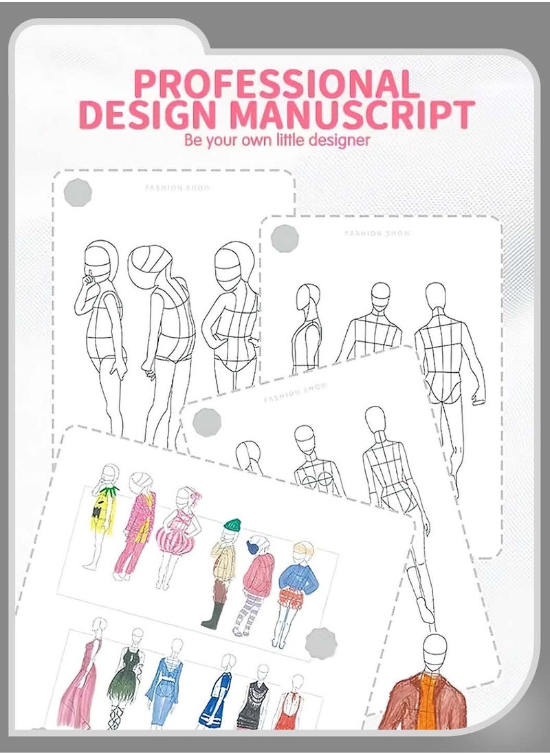 Moovant - Fashion Designer Kit for Girls, DIY Craft & Art Design Tool Set for Kids, British Princess Dress Sewing Kit - Image 1