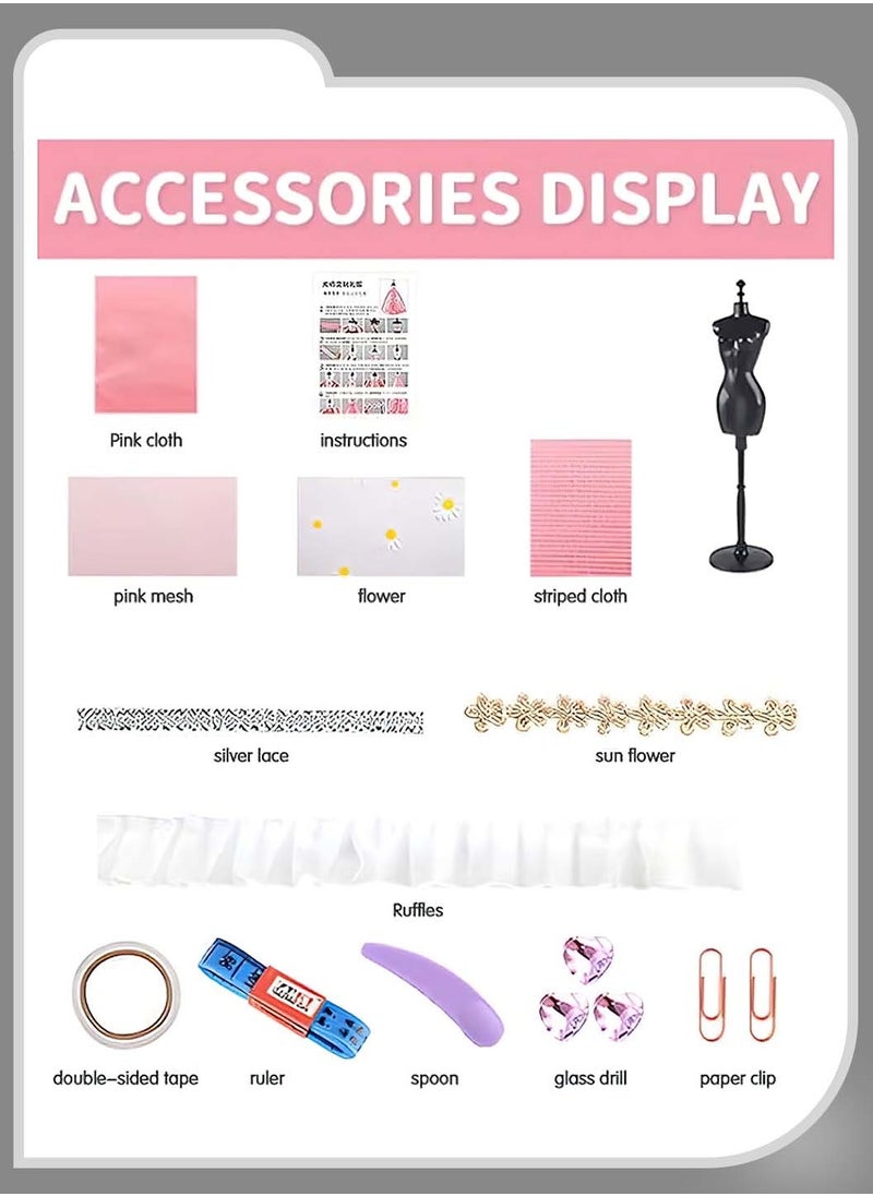 Moovant - Fashion Designer Kit for Girls, DIY Craft & Art Design Tool Set for Kids, British Princess Dress Sewing Kit - Image 1