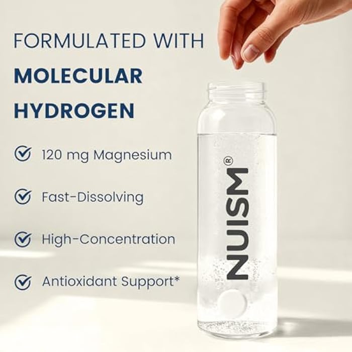 NUISM Hydrogen Water Tablets with Magnesium,Hydrogen Tablets for Drinking Water,Antioxidant and Cellular Health Support, H2 Molecular Tabs,90 Tablets - Image 3