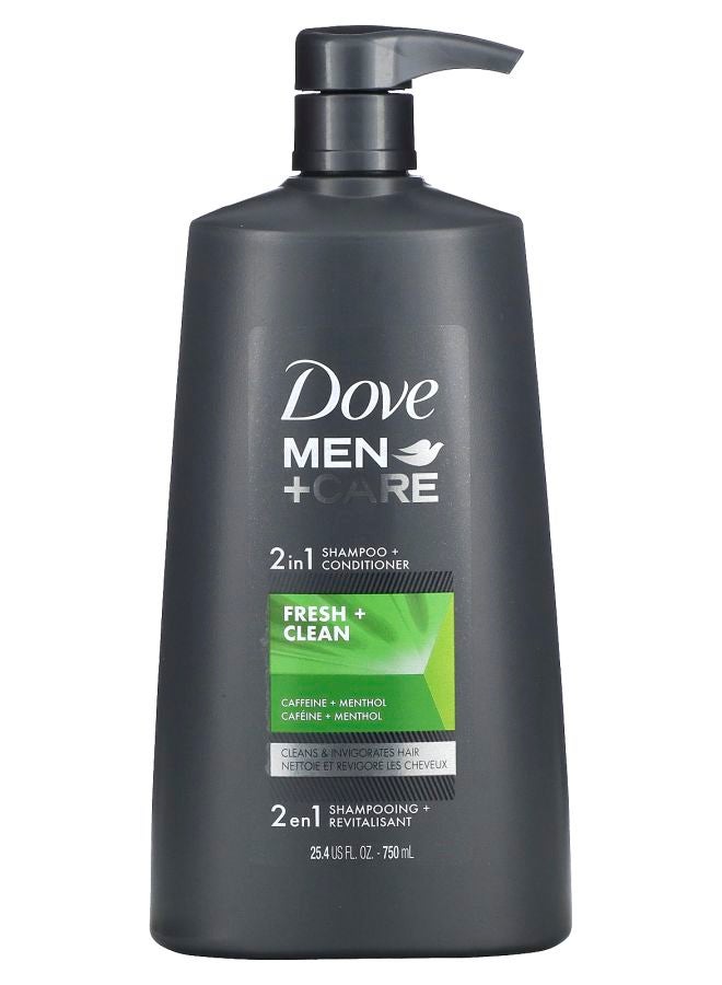 Dove Men+Care 2 in 1 Shampoo + Conditioner Fresh & Clean 25.4 fl oz (750 ml)