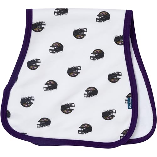 Gerber Baby NFL Team Bandana Bibs and Burp Cloth Set Ravens One Size - Image 3