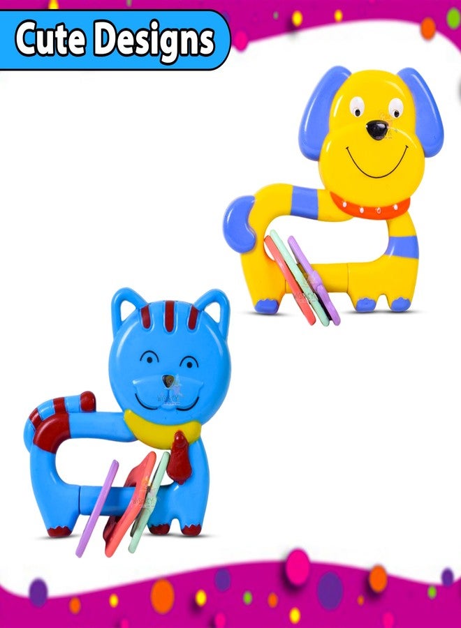 WISHKEY Plastic Rattle Toys for Infants, BPA Free Non-Toxic Shake & Grab Toys for Baby Boys and Girls, Early Age Toys for Kids, Colorful Toys, Ideal Gift for New Born Babies, Multicolor (Pack of 3) - Image 4