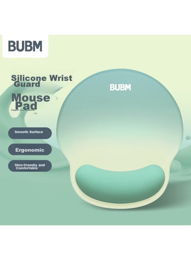 Bubm Wrist Rest Mouse Pad For Women, Wrist Support, Creative Simple Laptop Mouse Wrist Pad, Non-slip Mouse Pad, Hand And Wrist Protection, Silicone Mouse Pad, Pomelo Green Jasmine - Image 1