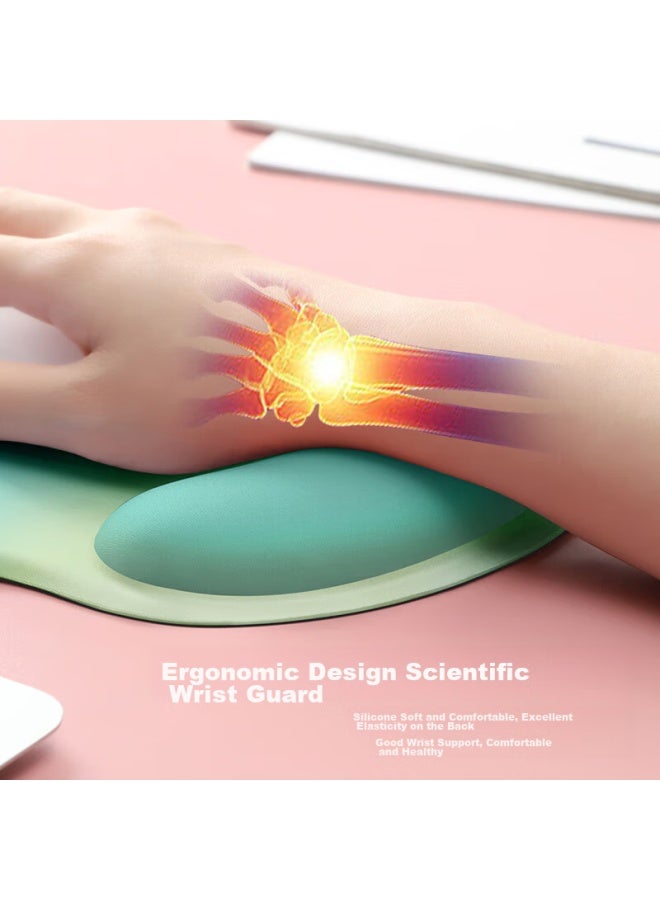 Bubm Wrist Rest Mouse Pad For Women, Wrist Support, Creative Simple Laptop Mouse Wrist Pad, Non-slip Mouse Pad, Hand And Wrist Protection, Silicone Mouse Pad, Pomelo Green Jasmine - Image 3