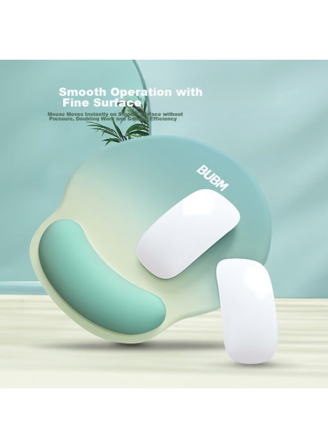 Bubm Wrist Rest Mouse Pad For Women, Wrist Support, Creative Simple Laptop Mouse Wrist Pad, Non-slip Mouse Pad, Hand And Wrist Protection, Silicone Mouse Pad, Pomelo Green Jasmine - Image 4