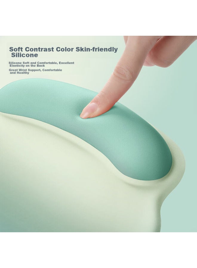 Bubm Wrist Rest Mouse Pad For Women, Wrist Support, Creative Simple Laptop Mouse Wrist Pad, Non-slip Mouse Pad, Hand And Wrist Protection, Silicone Mouse Pad, Pomelo Green Jasmine - Image 2