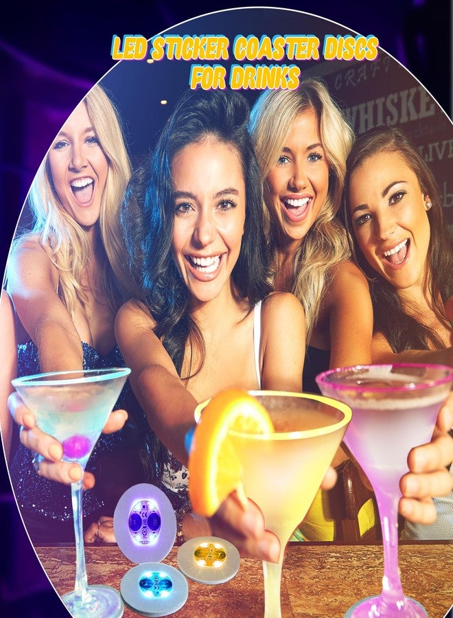Drayear 54 Pack LED Light Up Drink Coasters 2.5 Inch EVA Luminous Cup Coasters for Bar Parties Wedding Centerpieces Glow Drink Decorations (Color Style 2) - Image 5