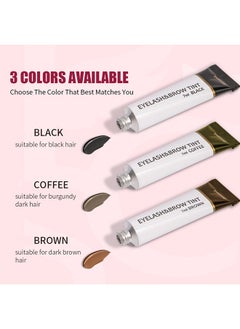 ICONSIGN Eyelash Eyebrow Tint Dye Kit, 2-In-1 Eyelash and Eyebrow, Semi Permanent Eyebrow Dye Cream 7ML - Coffee  - Image 4
