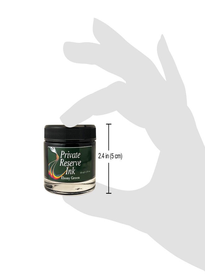 Private Reserve Ink Ebony Green - Premium 60ml Fountain Pen Ink Bottle | Deep, Sophisticated Green with Fast-Drying Formula | Archival Quality & pH-Balanced | Ideal for Elegant Writing & Art - Image 2