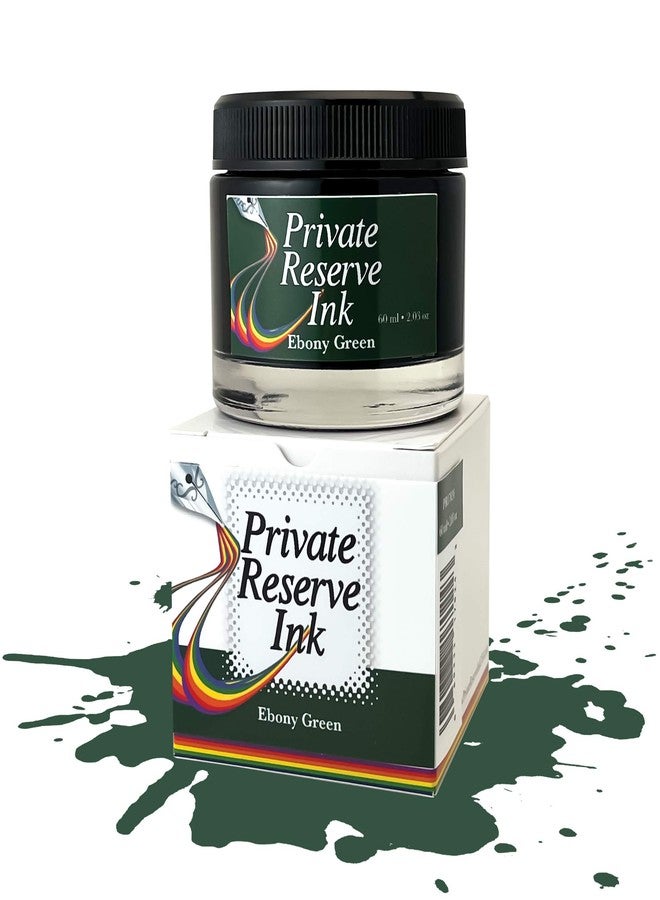 Private Reserve Ink Ebony Green - Premium 60ml Fountain Pen Ink Bottle | Deep, Sophisticated Green with Fast-Drying Formula | Archival Quality & pH-Balanced | Ideal for Elegant Writing & Art - Image 4