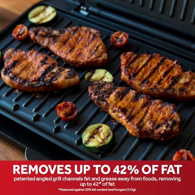George Foreman Large Electric Fit 2400W Grill Toaster Sandwich Maker | Non stick, Healthy, Griddle, Hot Plate, Panini, BBQ, Energy saving, Vertical storage, Easy clean, Drip tray | Black, 25820 - Image 2